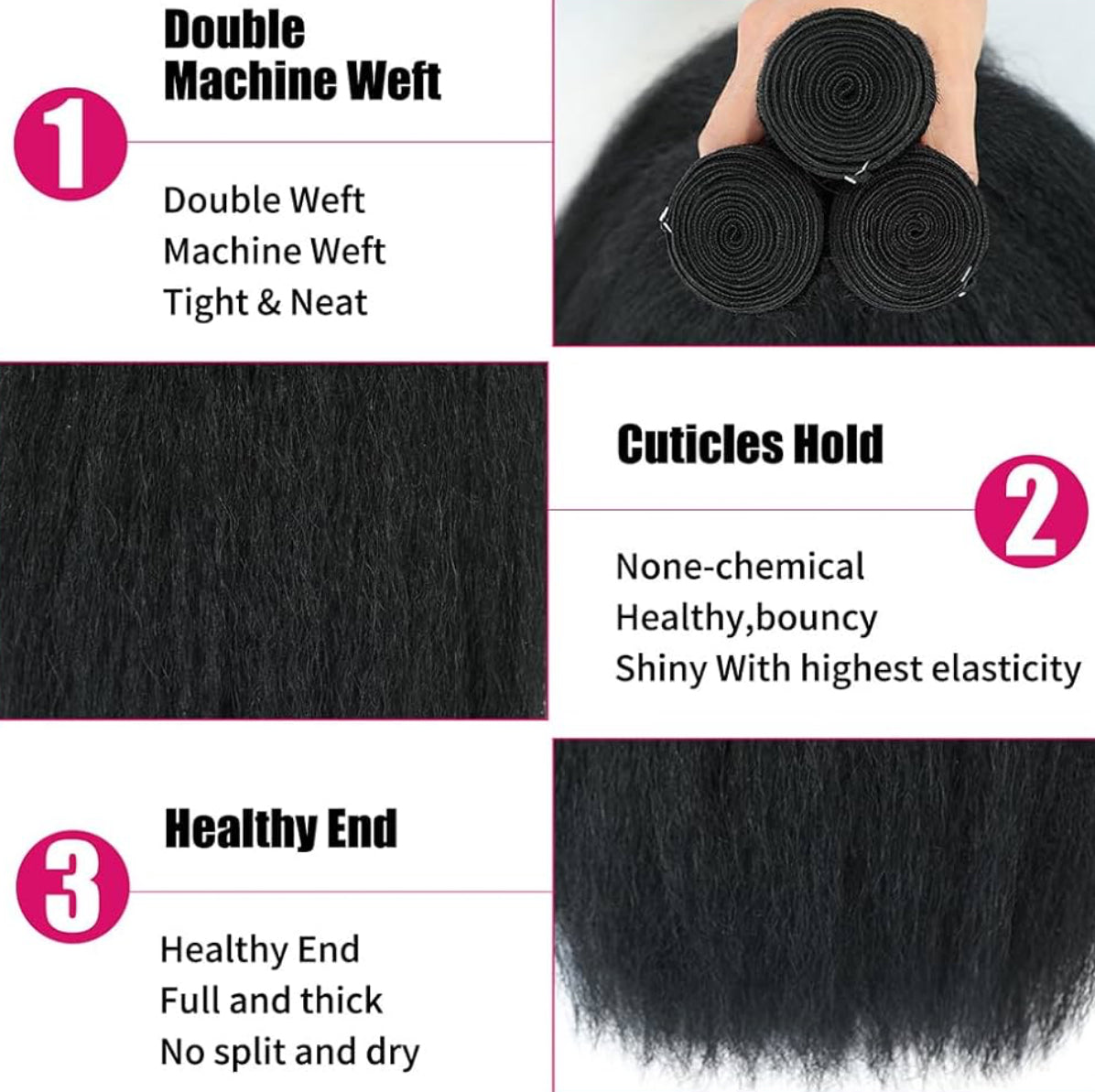 Natural Straight Textured Human Hair Bundles