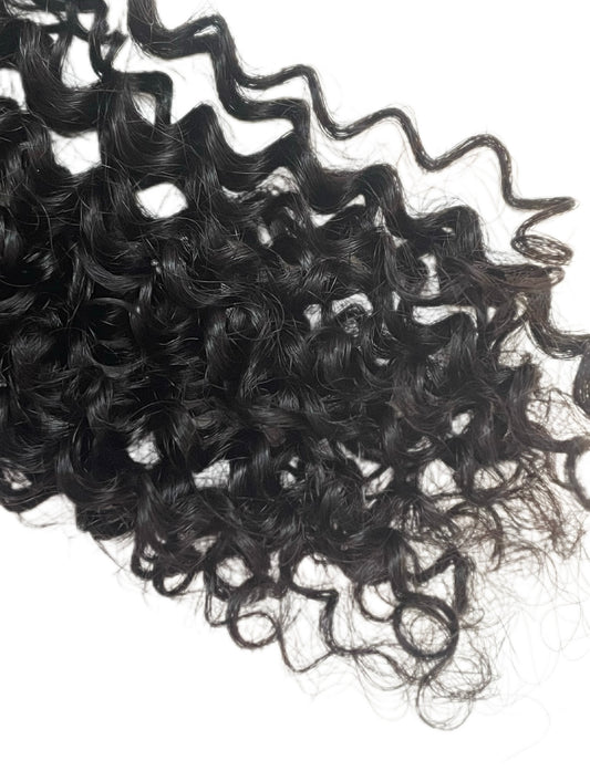 Deep Curly 3b/c Knotless Crochet Machine Made Feather Human Hair Extension