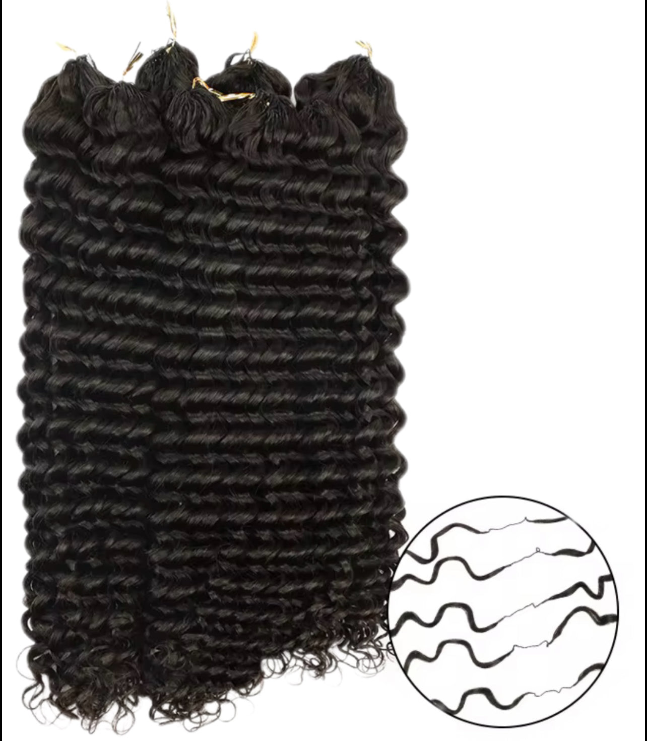 Deep Curly 3b/c Knotless Crochet Machine Made Feather Human Hair Extension