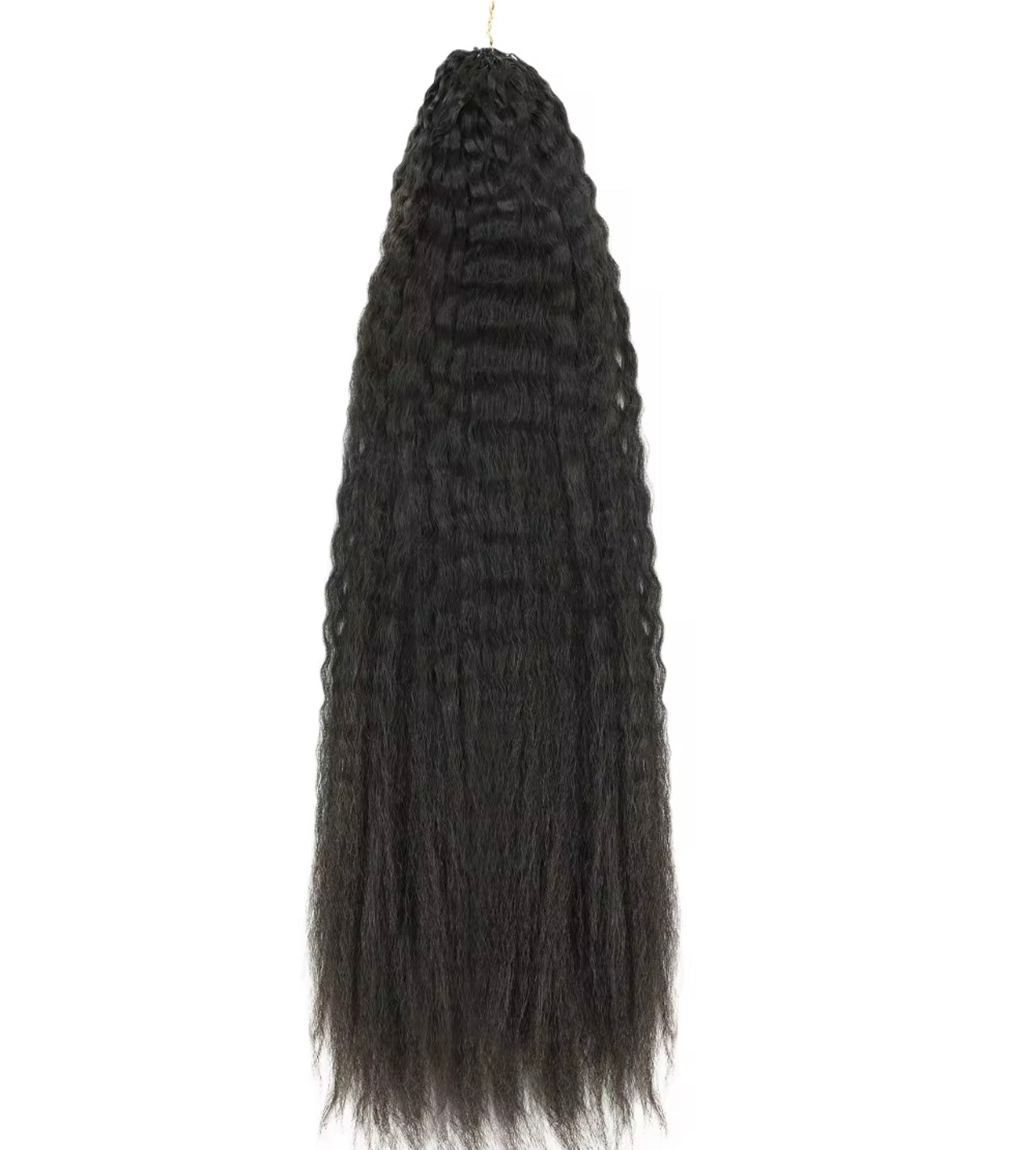 Natural Straight Textured Knotless Crochet Machine Made Feather Human Hair Extension