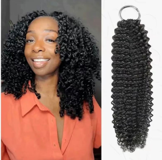 Deep Curly 3b/c Knotless Crochet Machine Made Feather Human Hair Extension